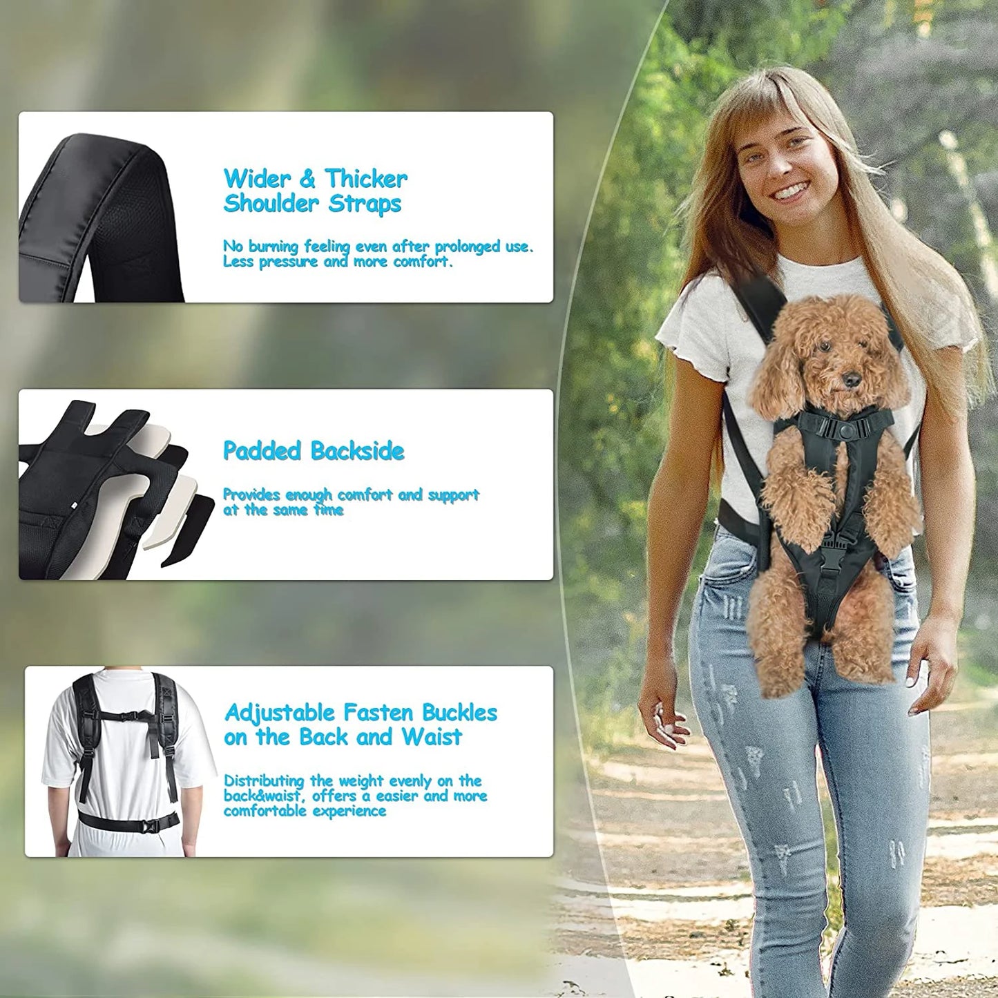 Pet Backpack Carrier For Cat Dogs Front Travel